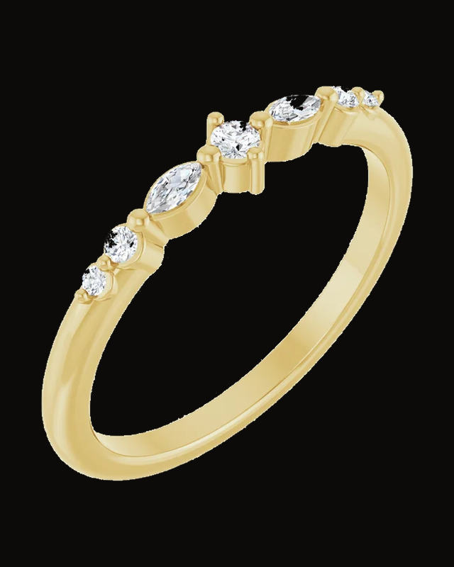 1/8 CTW Natural Diamond Stackable Ring — 14K Yellow Gold · 3.25 x 17.11 mm