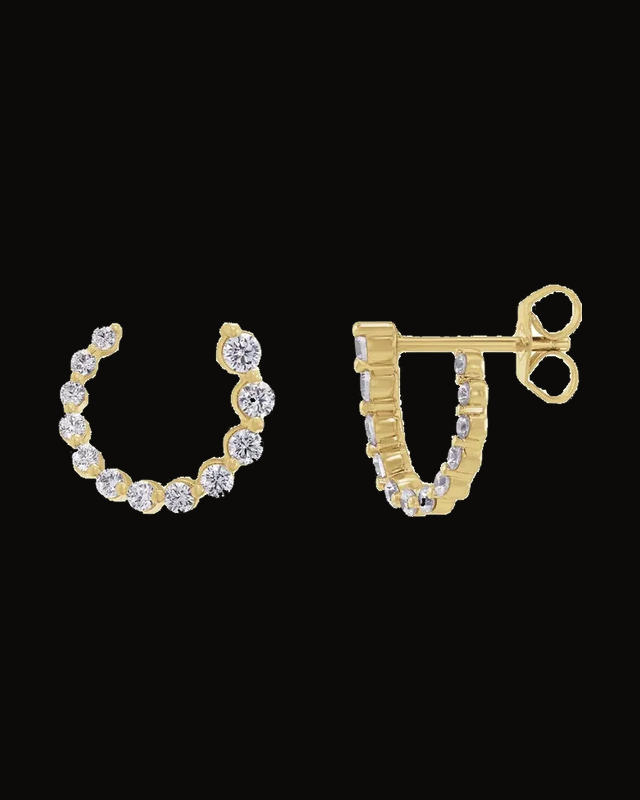 1/2 CTW Lab-Grown Diamond Front-Back Earrings — 14K Yellow / White Gold