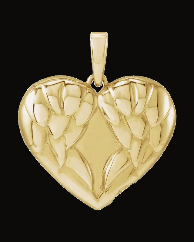 Heart Angel Wings Ash Holder Pendant And Accessory Kit — 14K Yellow Gold-Plated