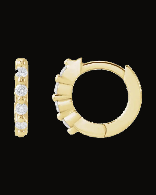 1/10 CTW Natural Diamond Hinged Hoop Earrings — 14K Yellow Gold · 1.5 mm