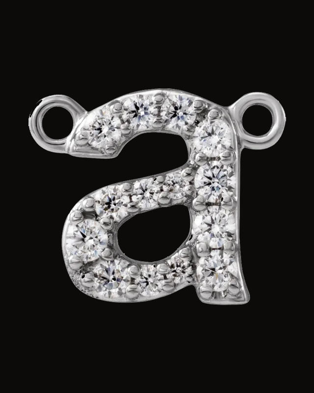 Initial Necklace Center — 14K Yellow / White Gold