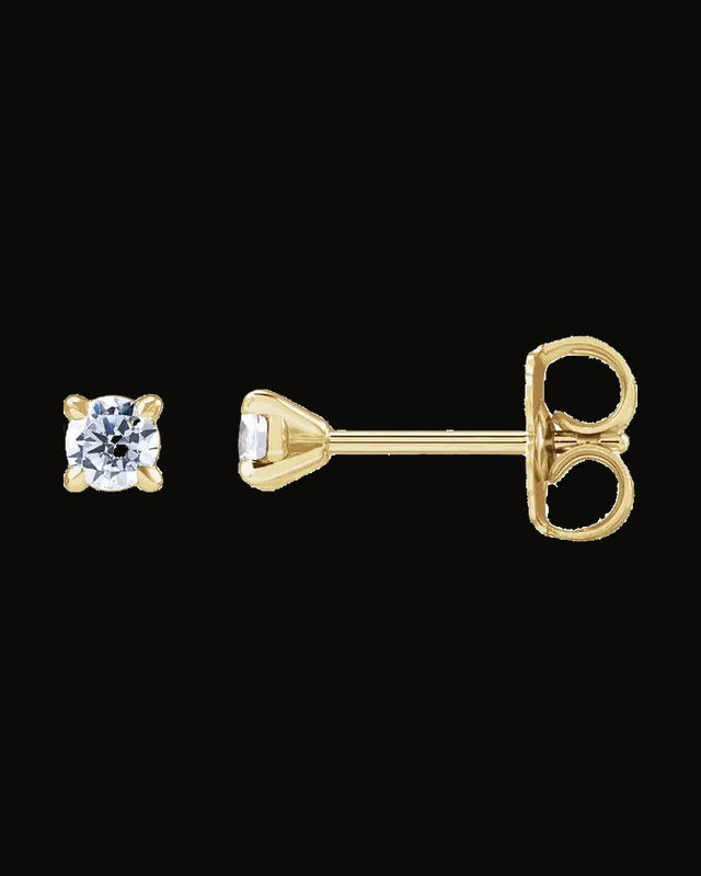 Round Cocktail-Style Stud Earrings — 14K Yellow / White Gold