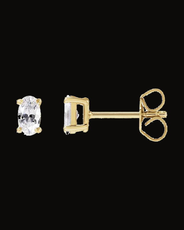 Lab-Grown Diamond Stud Earrings — 14K Yellow / White Gold