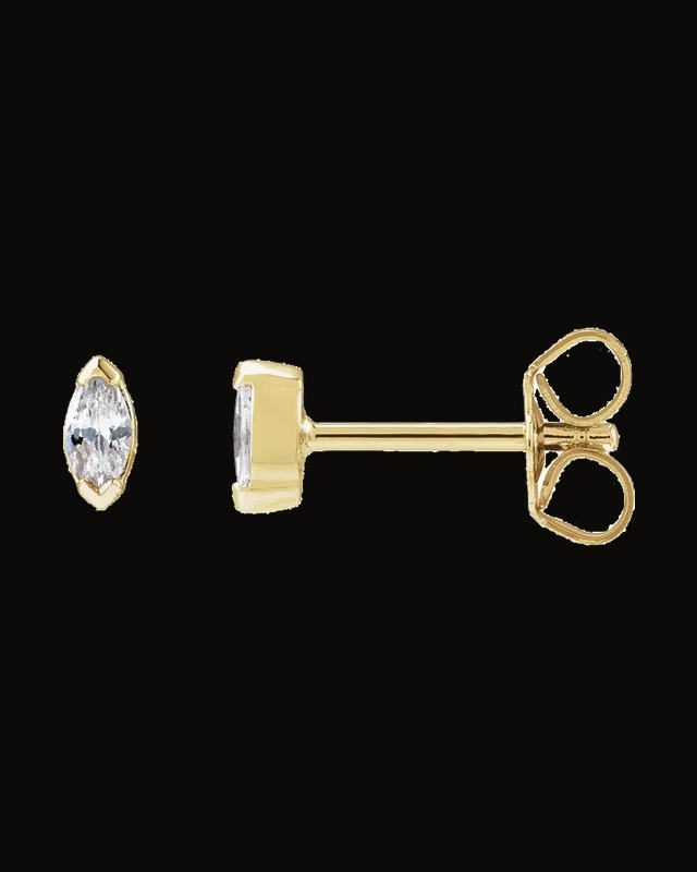 1/6 CTW Lab-Grown Diamond Stud Earrings W/ Backs — 14K Yellow Gold