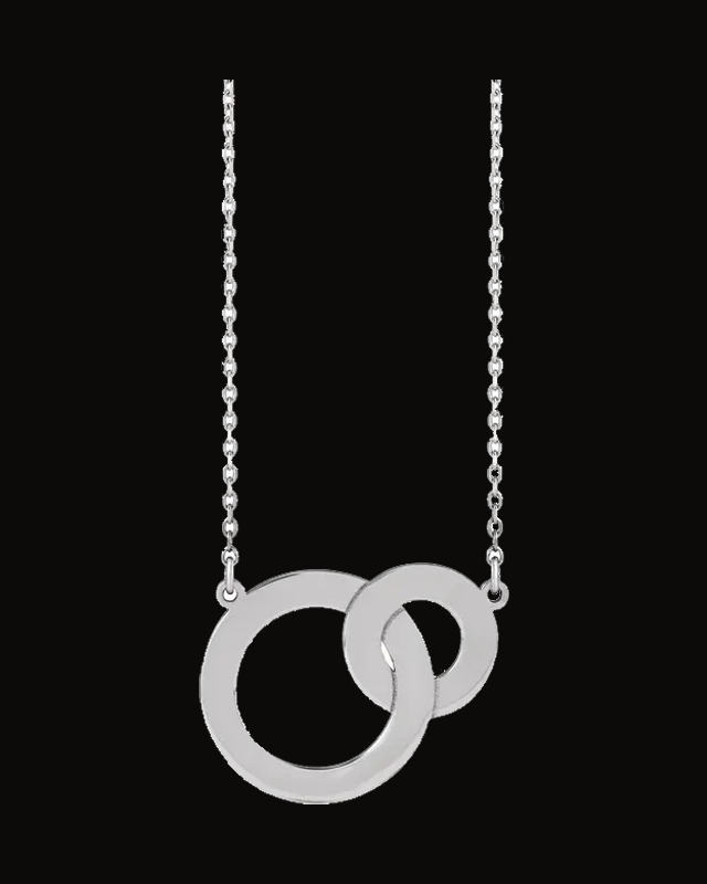 Engravable Interlocking Circles Necklace — Sterling Silver