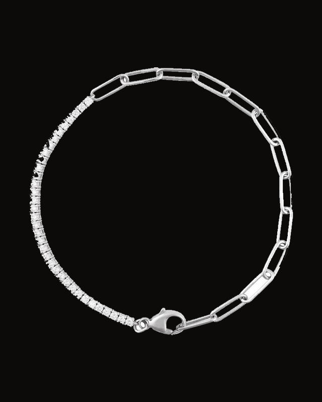 1 CTW Lab-Grown Diamond Paper-Clip Line Bracelet
