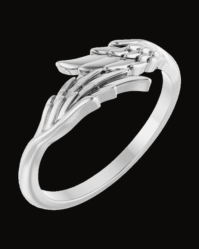Angel Bypass Ring — Sterling Silver · 7.7 x 1.75 mm
