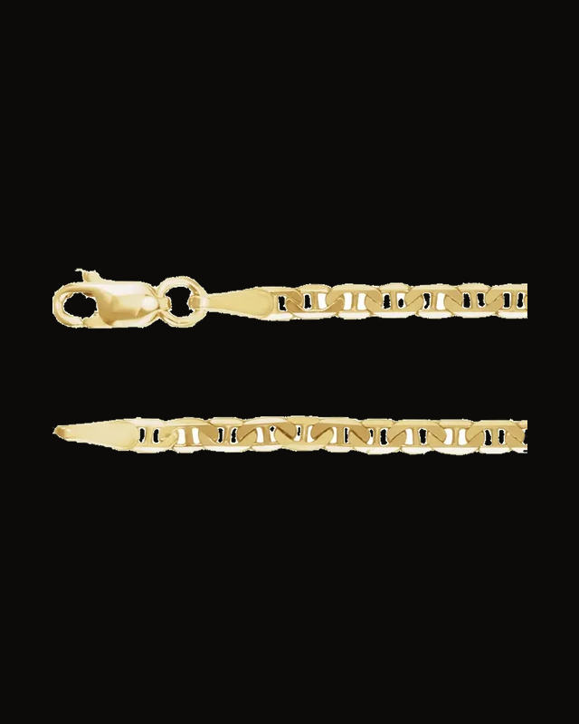 2.25 mm Curbed Anchor Chain — 14K Yellow Gold