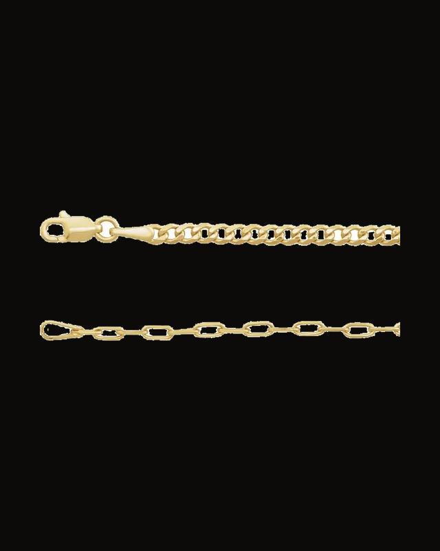 Curb And Paperclip-Style 50/50 Chain