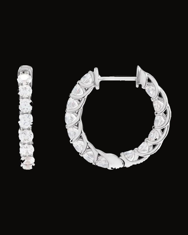 2 1/5 CTW Lab-Grown Diamond Inside-Outside Hoop Earrings