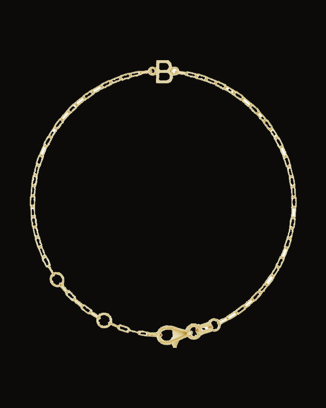 Initial Bracelet — 14K Yellow Gold