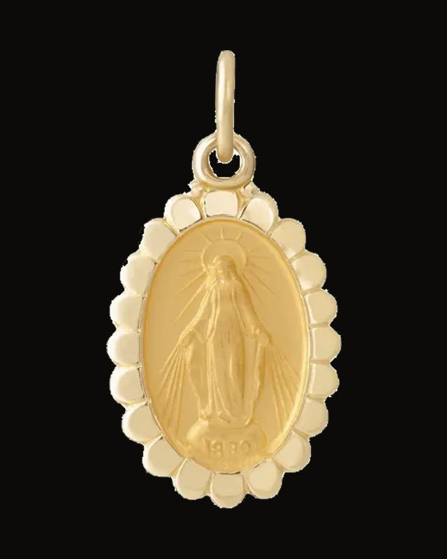 Oval Miraculous Medal — 14K Yellow Gold