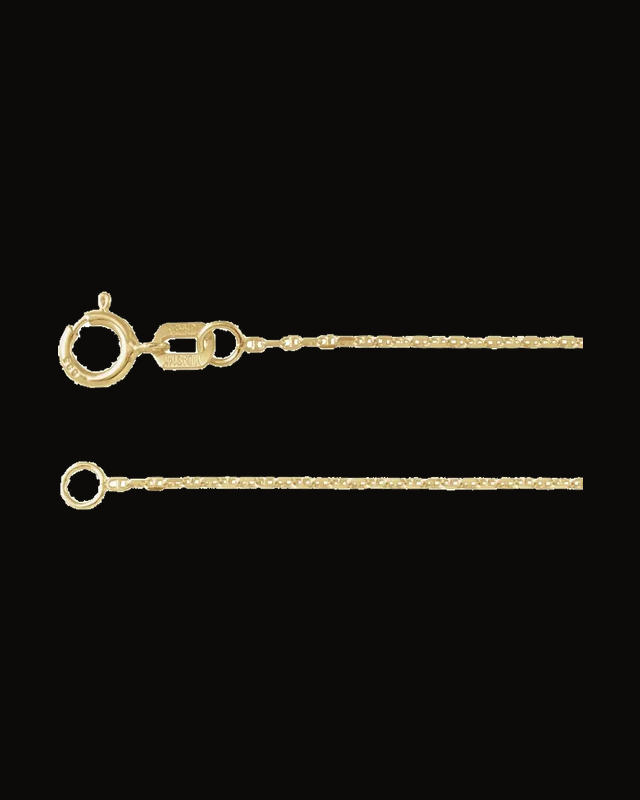 1 mm Diamond-Cut Anchor Chain — 14K Yellow / White Gold