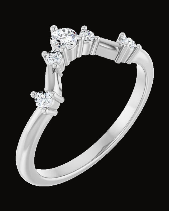 1/5 CTW Lab-Grown Diamond Contour Band — 14K Yellow / White Gold · 1.93 mm