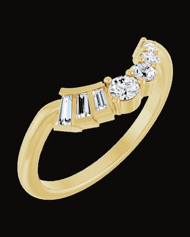 1/4 CTW Lab-Grown Diamond Contour Band — 14K Yellow Gold · 14.3 x 6 mm