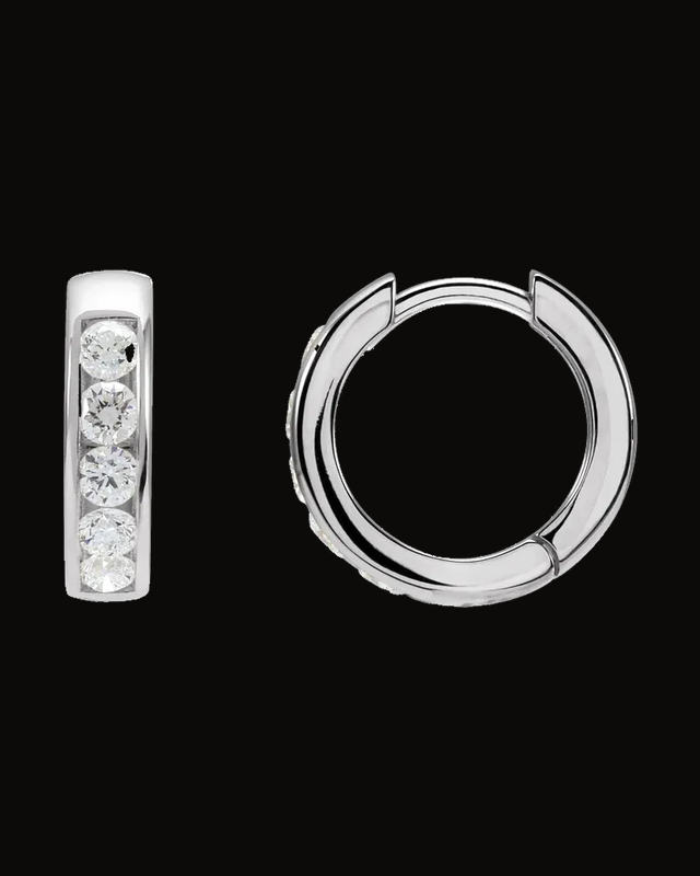 Hinged Hoop Earrings — 14K Yellow / White Gold · 2.5 mm