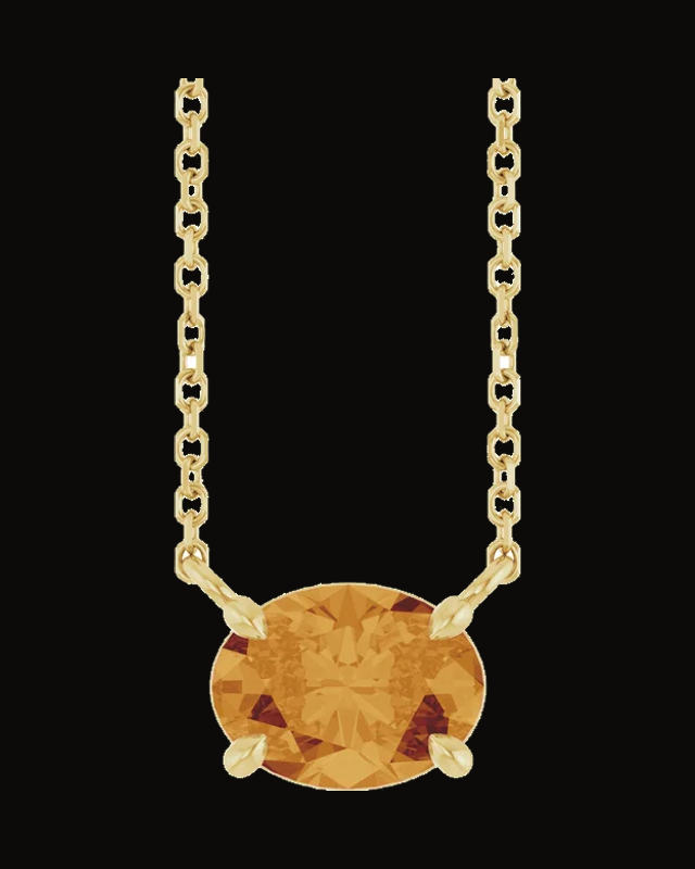 Solitaire Necklace — 14K Yellow Gold