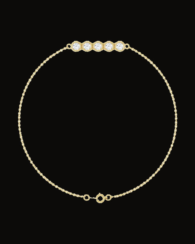 1/2 CTW Lab-Grown Diamond Bezel Set Bracelet — 14K Yellow Gold