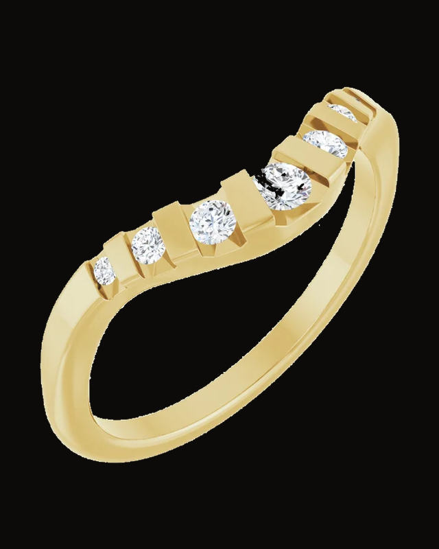 1/6 CTW Lab-Grown Diamond Channel-Set Contour Band — 14K Yellow Gold · 5.8 x 2.5 mm
