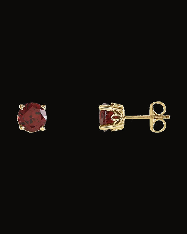 Scroll Setting Stud Earrings — 14K Yellow Gold · 6 mm