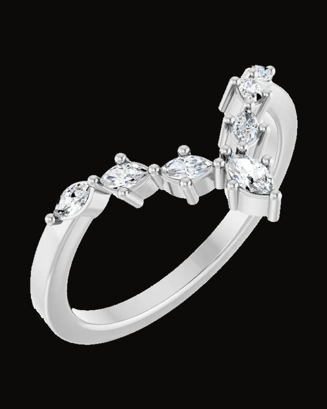 1/5 CTW Lab-Grown Diamond Contour Band — 14K Yellow / White Gold · 10.2 x 2.7 mm