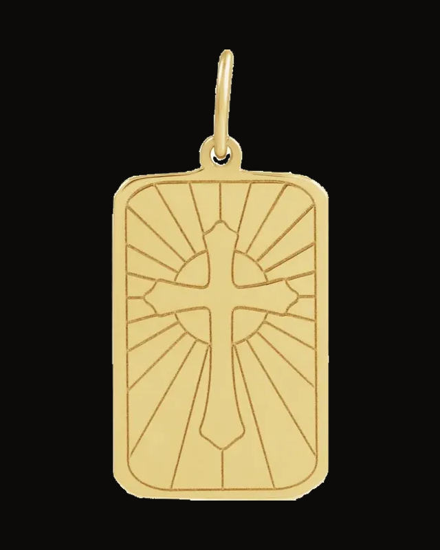 Cross Dog Tag Pendant