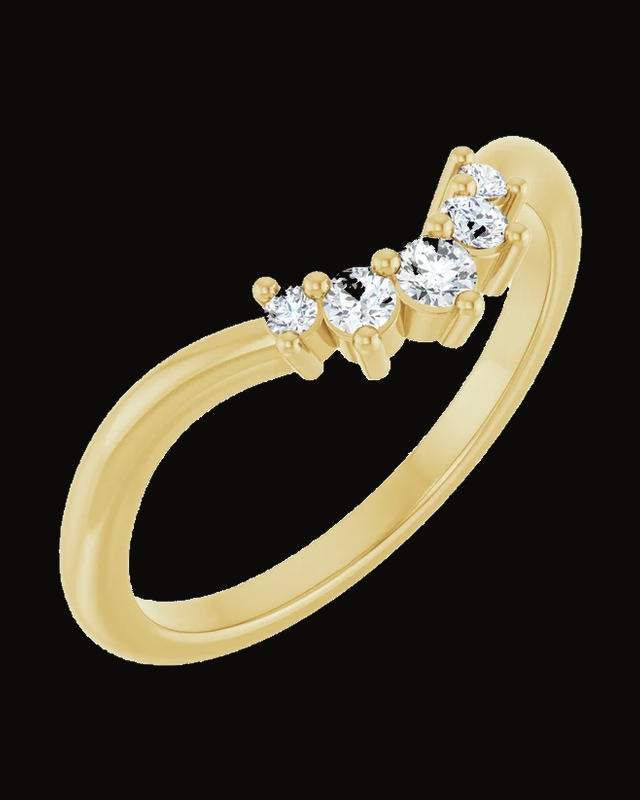 1/8 CTW Lab-Grown Diamond Contour Band — 14K Yellow Gold · 1.8 mm