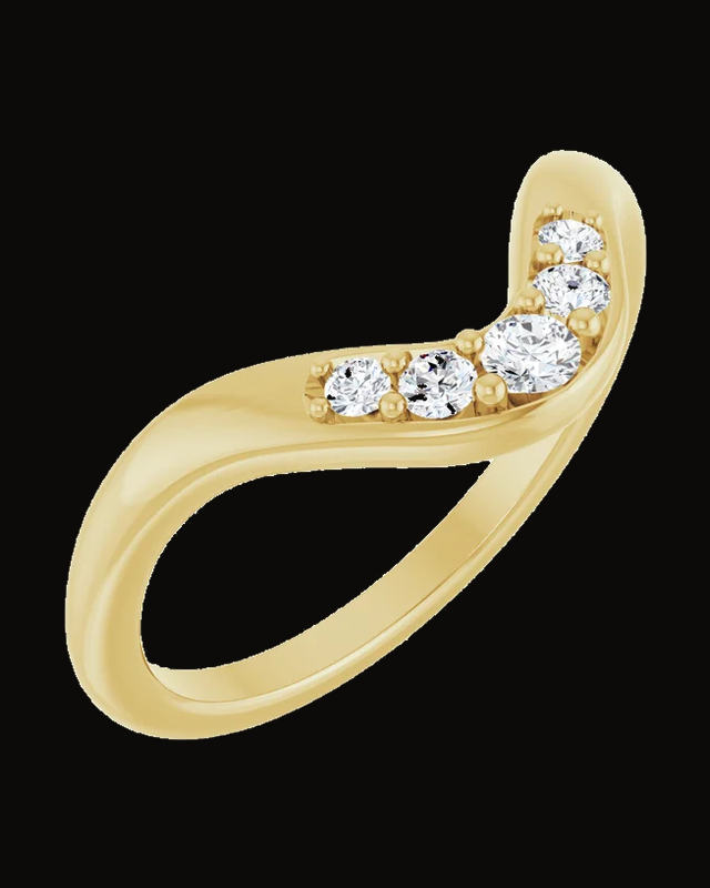 1/6 CTW Lab-Grown Diamond Contour Band — 14K Yellow / White Gold · 5.3 x 2.6 mm