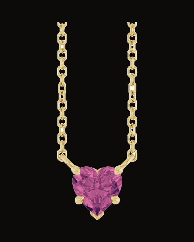 Heart Solitaire Necklace — 14K Yellow Gold · 5 x 5 mm