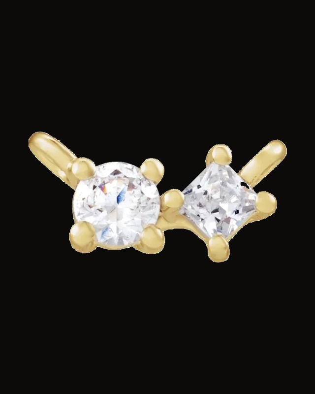 1/6 CTW Lab-Grown Diamond Two-Stone Necklace Center — 14K White / Yellow Gold