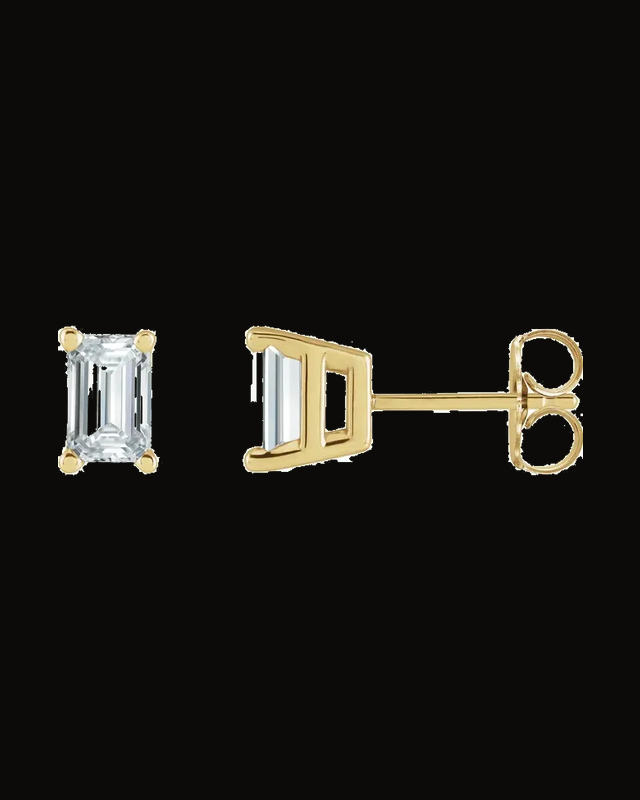 5/8 CTW Lab Grown Diamond Solitaire 4-Prong Earrings — 14K Yellow Gold
