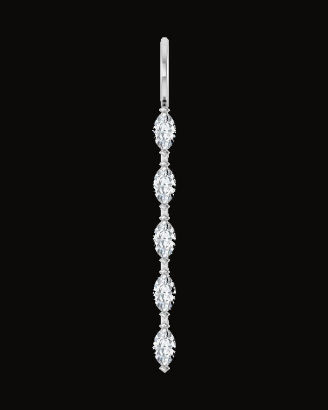 1/2 CTW Lab-Grown Diamond Bar Pendant — Rhodium-Plated on 14K White Gold