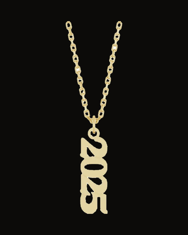 Petite Year Necklace or Pendant — 14K Yellow Gold
