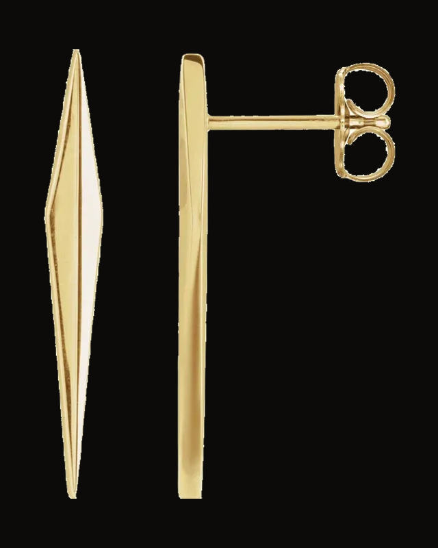 Geometric Drop Earrings — 14K Yellow Gold