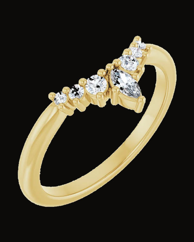 1/6 CTW Lab-Grown Diamond Contour Band — 14K Yellow / White Gold · 1.9 mm