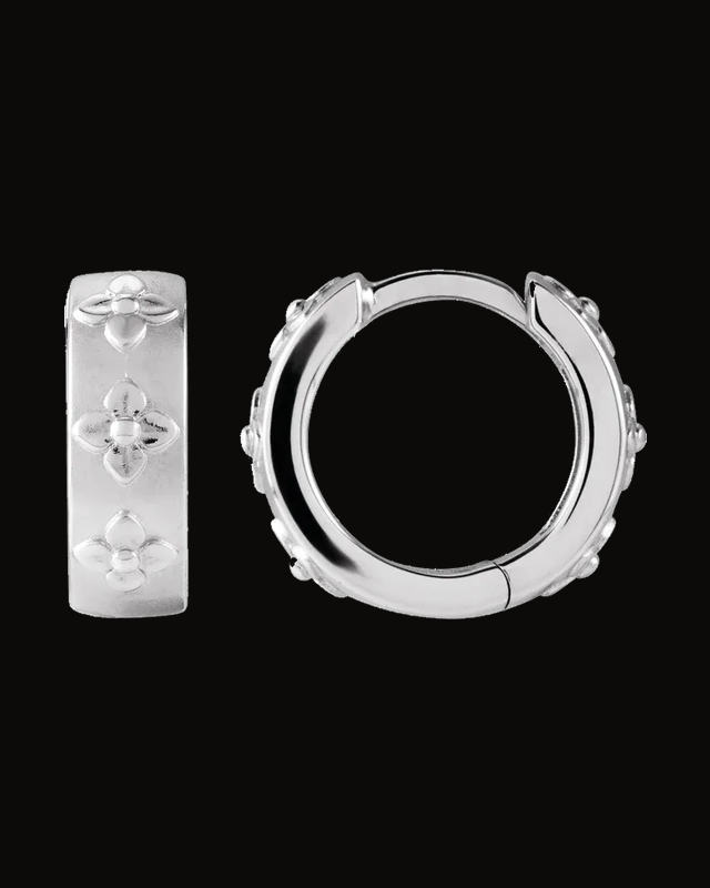 Hinged Hoop Earrings — Bead Blast/Polished