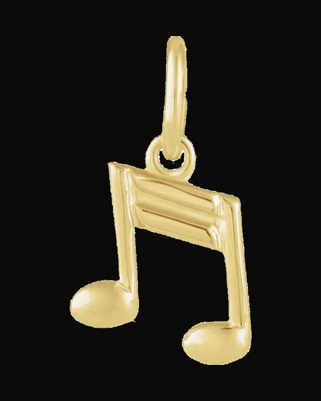 Musical Note Charm/Pendant — 14K Yellow Gold