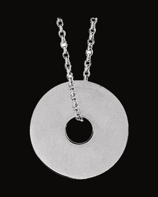 Engravable Washer Necklace or Pendant — Sterling Silver