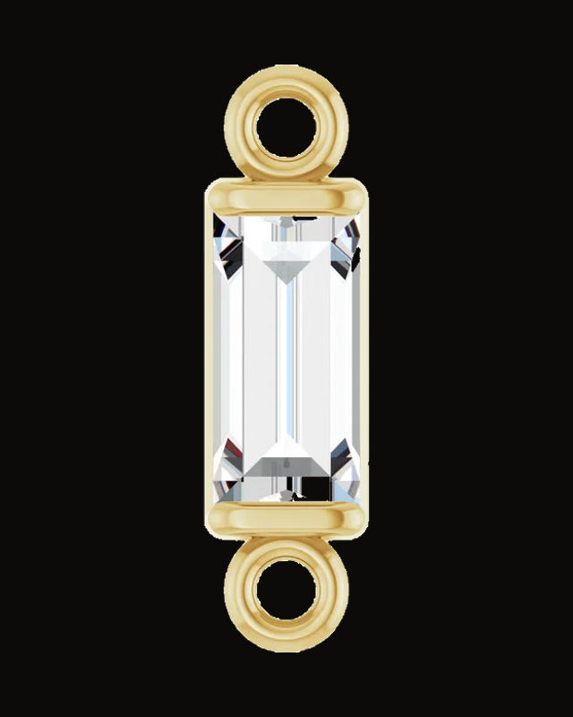 0.06 Ct Natural Diamond Baguette Channel-Set Link — 14K White / Yellow Gold
