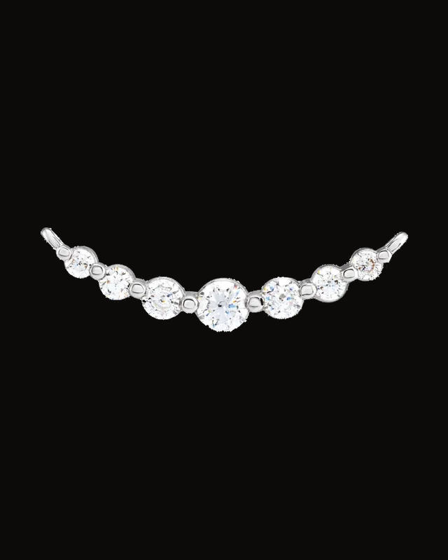 1/4 CTW Natural Diamond Bar Necklace Center — Rhodium-Plated on 14K White Gold