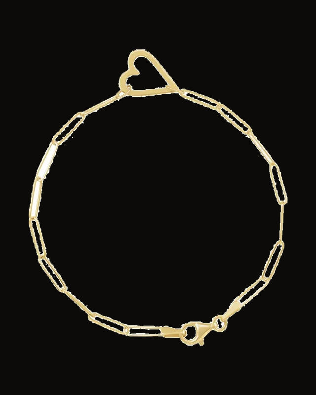 Heart & Paperclip-Style Bracelet