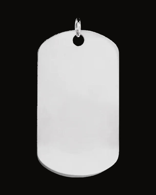 Engravable Dog Tag Pendant — Sterling Silver