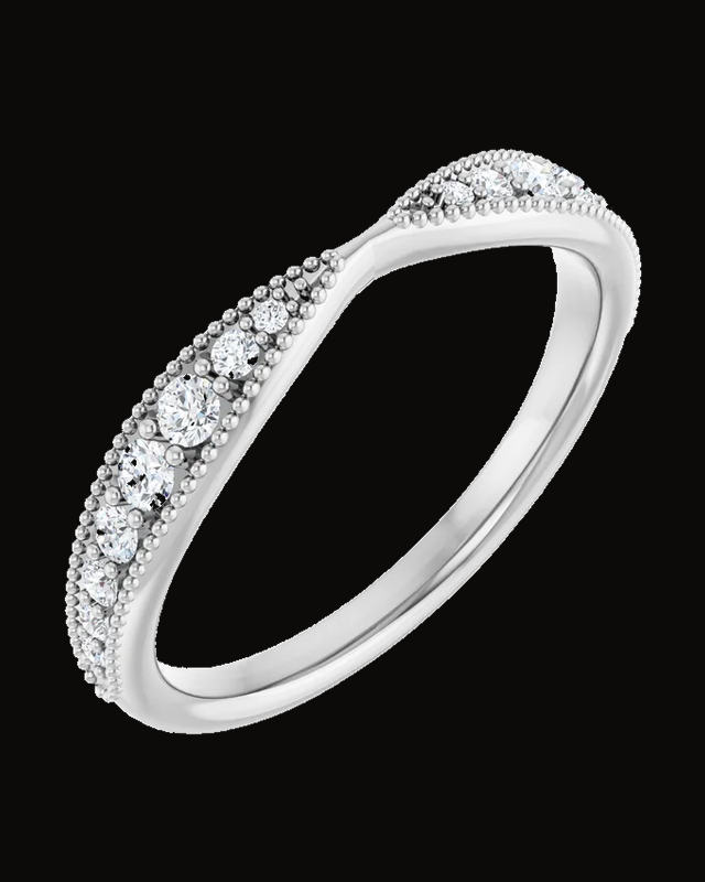 1/4 CTW Lab Grown Diamond Matching Contour Band — 14K Yellow / White Gold · 2.1 mm