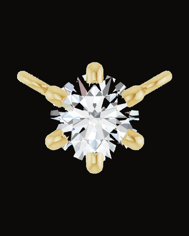 1/4 Ct Lab-Grown Diamond Round Basket Necklace Center — 14K Yellow Gold