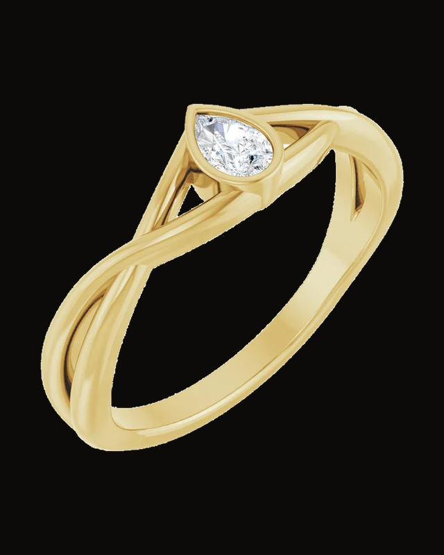 1/6 Ct Lab-Grown Diamond Solitaire Ring — 14K Yellow Gold · 5.6 x 4 mm