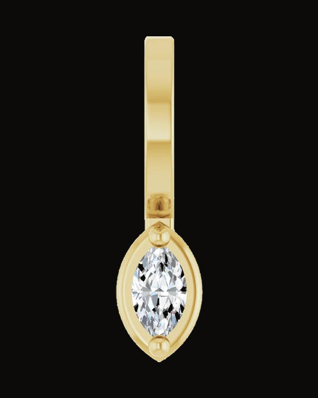 1/8 Ct Natural Diamond Solitaire Pendant — 14K Yellow Gold