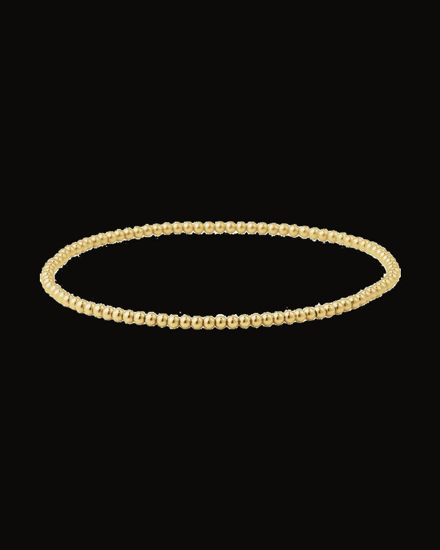 Beaded Elastic Bracelet — 14K Yellow Gold-Filled