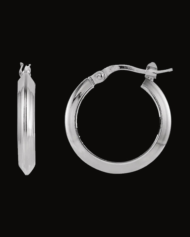 Knife-Edge Tube Hoop Earrings — Sterling Silver