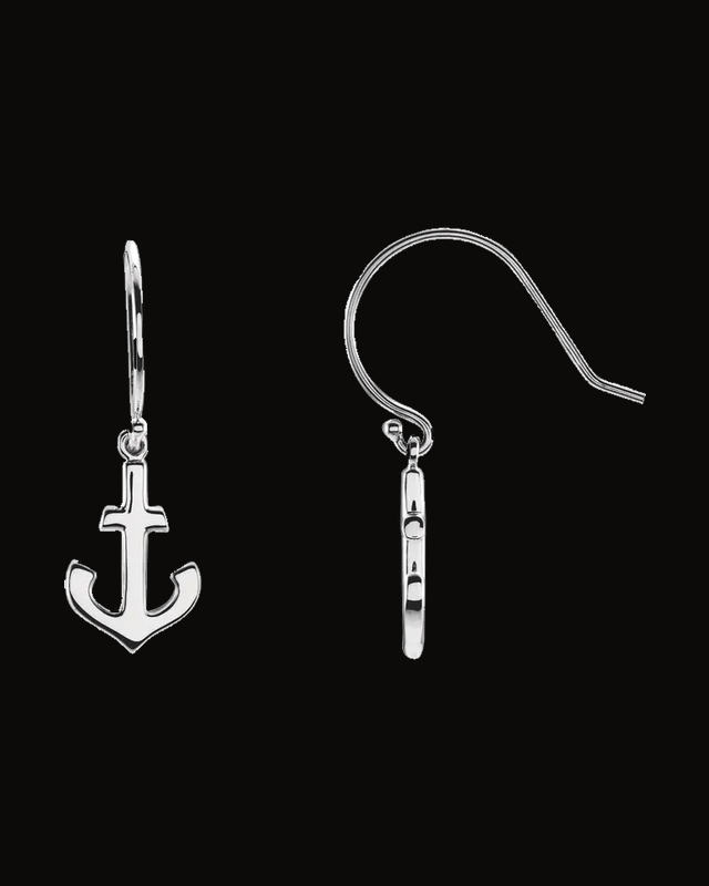 Anchor Earrings — Sterling Silver