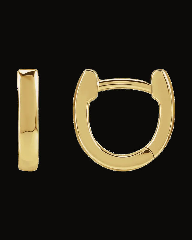 U-Hoop Earrings — 14K Yellow Gold